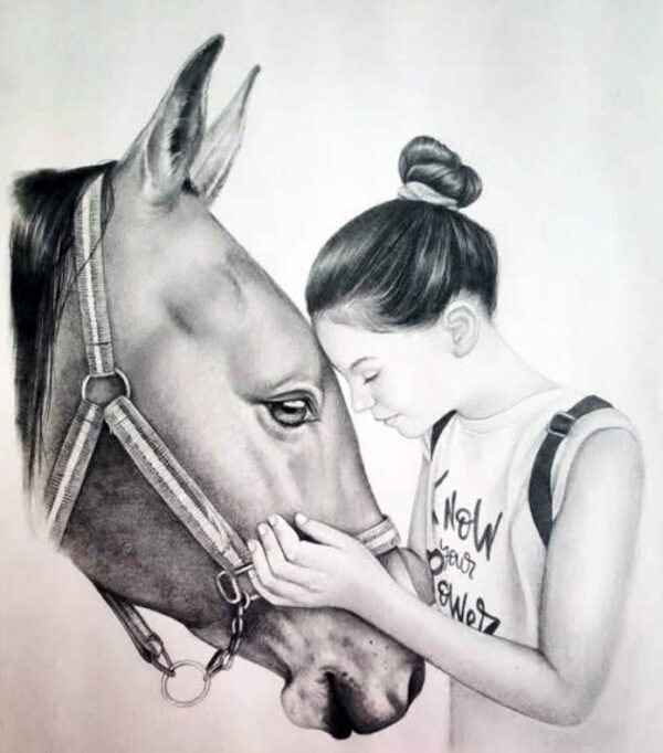 Retrato de una persona con mascota DIN A2
